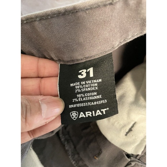 Ariat Mens Rebar M4 Low Rise Shorts Size 31 Gray Canvas Cargo Stretch Utility - Picture 6 of 11